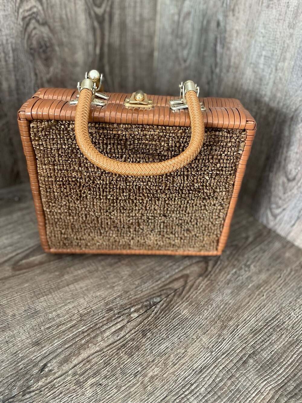 Vintage Gaymode Wicker Box Handbag